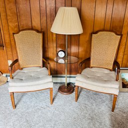 Pair Of Vintage Chairs, Floor Lamp And Clock (den)