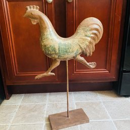 Tall Metal Colonial Patterned Running Chicken Decor (Kitchen)