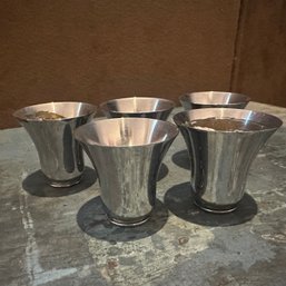 Set Of Five Small Heavy Metal Cups (67000 - PR) (OA)