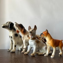 Adorable Lot Of Vintage Japanese Ceramic Dog Figurines