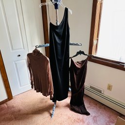 Long Black Dress, Brown Issac Mizrahi For Target Dress And Semi-sheer Top (Upstairs)