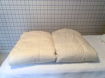 Pair Of Twin Size Down Comforters