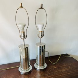 Pair Of Mirrored Lamps (GR)