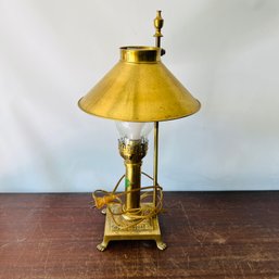 Vintage Reproduction Orient Express Brass Tone Lamp (GR)