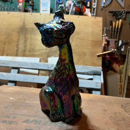 Iridescent Glass Winking Cat Figure 10' (Garage)