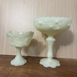 Pair Of FENTON Pedestal Compote Dishes (67005) (OA)