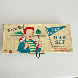 Vintage Jr. Ace Tool Box With Erector Set Pieces (JS)