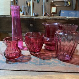 Pretty Pink/cranberry Glass Lot (Garage)