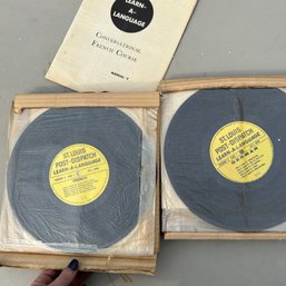 Vintage 'learn A Language' Vinyl Record Sets: French & German (IS)