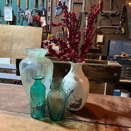 Assorted Glass And Ceramic Vases (Garage)