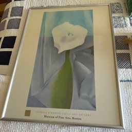 Boston Museum Of Fine Arts Georgia O'Keeffe: Calla Lily On Grey Framed Posted (Upstairs BR)