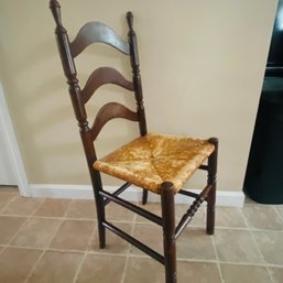 Small Vintage Rush Cane, Ladderback Chair - Surface Wear Noted (Kitchen)