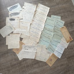 WOW! Lot Of Antique Telephone Bills & Other Receipts (HW)