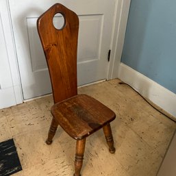 Vintage Small Wood Spinning Chair By A Palisi & Son Pittsfield, NH (Kitchen)