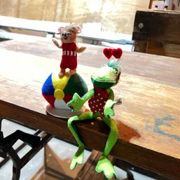 Pair Of Annalee Figures, Mouse And Frog (Garage)