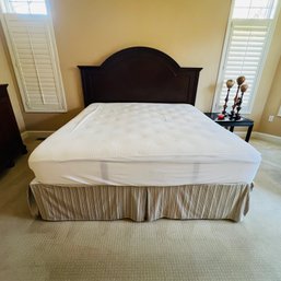 King Size Headboard With Storage Drawer Platform, Bed Skirt And Mattress (Master Bedroom)