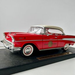 Vintage CHEVY BEL AIR FIRE CHIEF Model Car On Display Mount (MB)