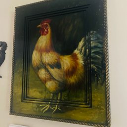 2'x20'x24' Wood Chicken Themed Wall Decor With Beveled Interior Edge (Kitchen)