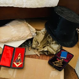 Lamson & Hubbard Top Hat, Accessories, Paper Ephemera, And Medals (Bedroom 2)