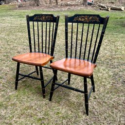 Pair Of Hitchcock Style Arm Chairs