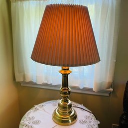 Tall Brass-Toned Metal Table Lamp With Three Brightness Settings (Bedroom 3)