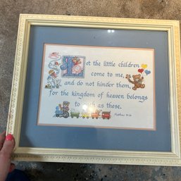 Vintage Framed Nursery Art (garage)