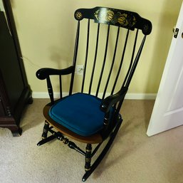 Vintage Black Rocking Chair With Gold Accents (Bedroom 3)