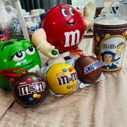 M&M Candy Cookie Jar, Dispenser, Can & Hanging Balls (DR)