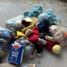 Assorted Vintage Yarn And Some Ribbon (Basement)