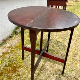 Vintage Wooden Folding Round Table