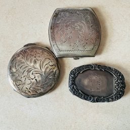 Pair Of Vintage Compacts And Flip Top Case (Kitchen)