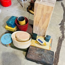 Mixed Metal & Wood Container Box Lot (BSMT)
