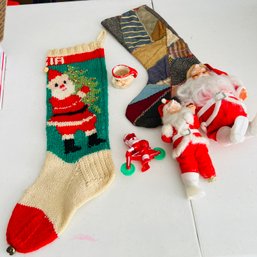 Vintage Santa Stockings And Figures (NK)