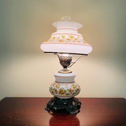 Converted Electric Table Lamp With Sunflower Design (Bedroom 3)