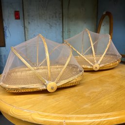 Pair Of Outdoor Mesh Covered Food Baskets (BSMT - 62308)