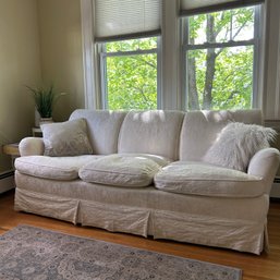 Lovely Off White Sofa With Feather Cushions - See Notes