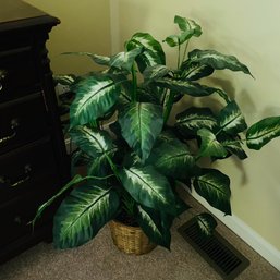 Large Faux Cane Plant In Wicker Planter (Bedroom 3)