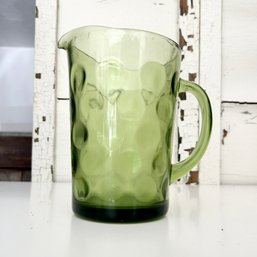 Vintage Green Glass Pitcher (OA)