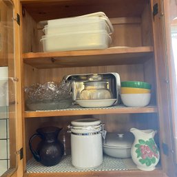 Cabinet Full Of Goodies! Lead Glass Bowl, Small Bowls, Canister, Stubenville Covered Dish & More (Kitchen)
