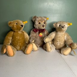 Three Vintage Steiff Teddy Bears (Garage)