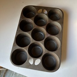 Vintage Cast Iron Muffin Pan (Basement)