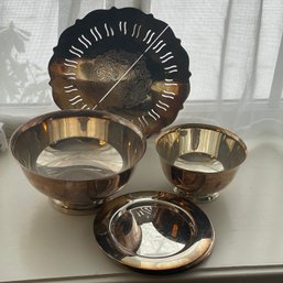 Mixed Lot Of Metal Serving Dishes (Living Room)