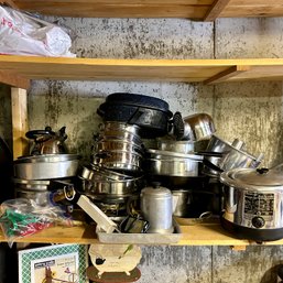 Misc Vintage Pots & Pans, Electric Appliances, Etc (bsmt)
