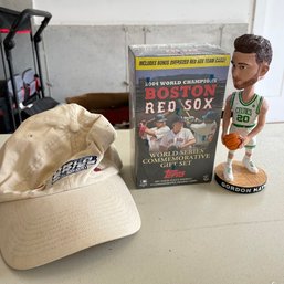 Sports Memorabilia Lot Including Red Sox 2004 World Series Commemorative Set