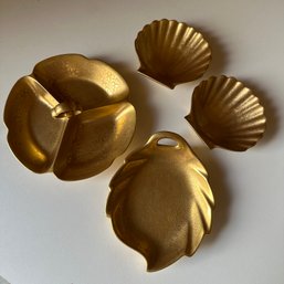 Four Pieces Of Vintage Gold-Toned Pickard China  (Basement)