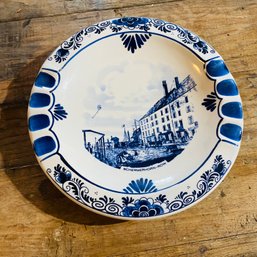Vintage Ceramic Blue Delfts Ashtray Made In Holland (BSMT)