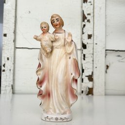 Vintage Ceramic Musical Figurine, Religious (OA)