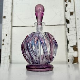 Stunning Vintage Purple Art Glass Perfume Bottle (OA)