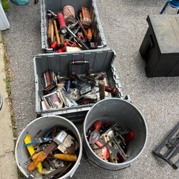 Mixed Tools Lot With Plastic Storage (garage)