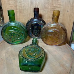 Four Vintage Wheaton/Nuline Glass Presidential Commemorative Decanters With Boxes (Basement 1)